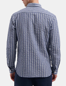 Picture of Dstrezzed Navy Seersucker Stripe Shirt