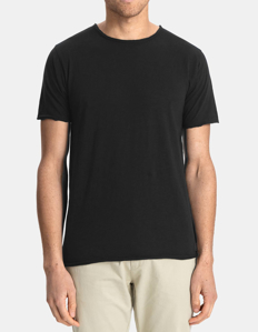 Picture of Dstrezzed Black Slub Crew Neck Regular Tee