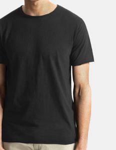 Picture of Dstrezzed Black Slub Crew Neck Regular Tee