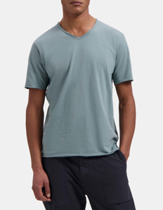 Picture of Dstrezzed Teal Slub V-Neck Regular Tee