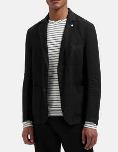 Picture of Dstrezzed Black Linen Patch Pocket Blazer