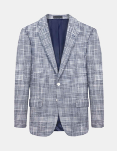 Picture of Dom Bagnato Navy White Checkered Blazer