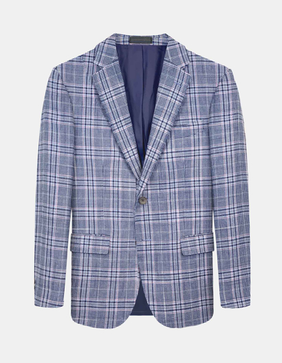 Picture of Dom Bagnato Navy Pink Checkered Blazer