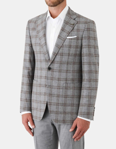 Picture of Joe Black Grey Brown Checkered Blazer