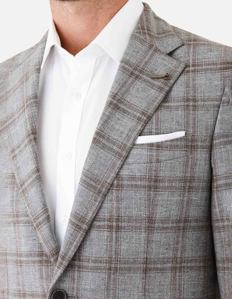 Picture of Joe Black Grey Brown Checkered Blazer