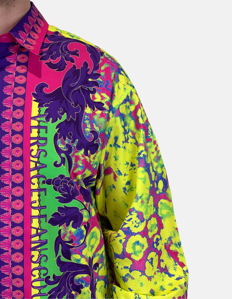 Picture of Versace Animalier Baroque Neon Long Sleeve Shirt