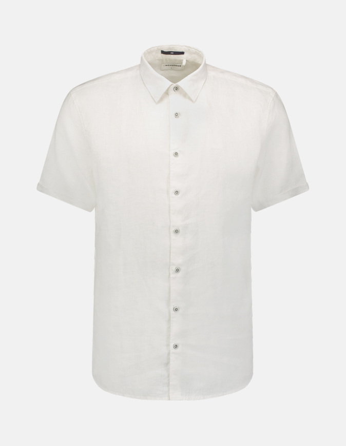 Picture of No Excess White Linen Short Sleeve Shirt