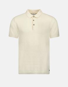 Picture of No Excess Cream Slub Knit Polo Tee