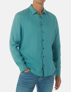 Picture of No Excess Teal Linen Shirt