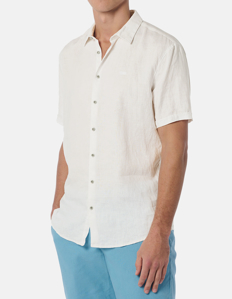 Picture of No Excess White Linen Short Sleeve Shirt