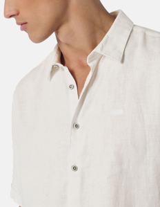 Picture of No Excess White Linen Short Sleeve Shirt