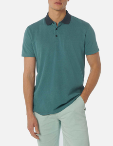 Picture of No Excess Jacquard Knit Cotton Polo Tee