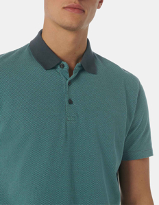 Picture of No Excess Jacquard Knit Cotton Polo Tee