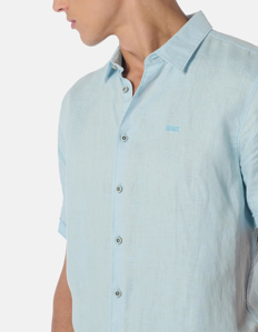 Picture of No Excess Sky Linen Short Sleeve Shirt