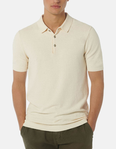 Picture of No Excess Cream Slub Knit Polo Tee