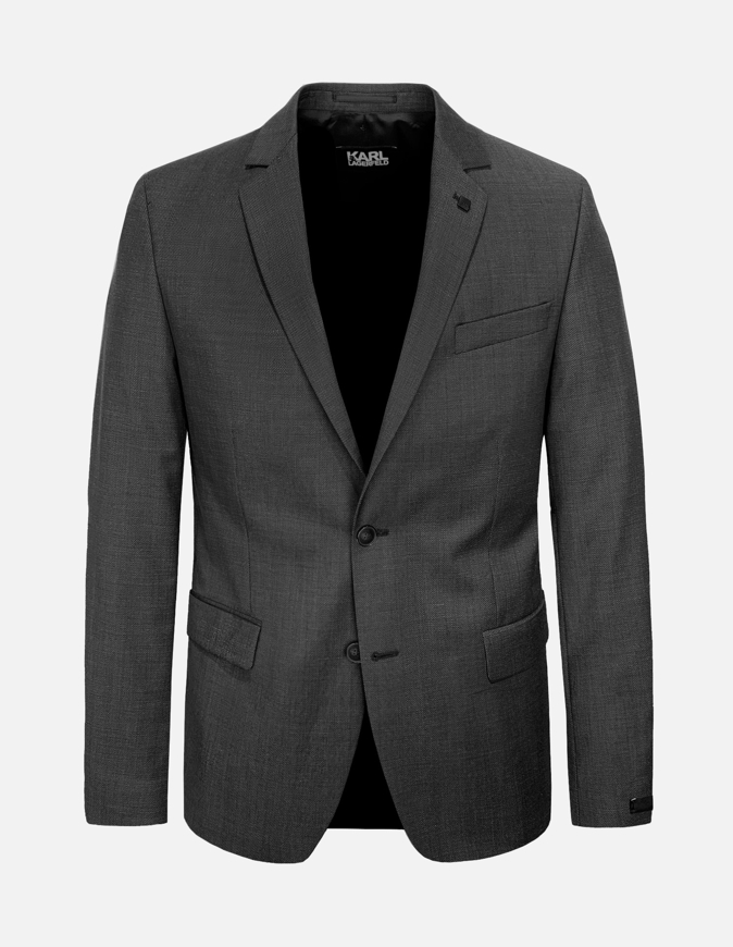 Picture of Karl Lagerfeld Black Pinhead Wool Suit