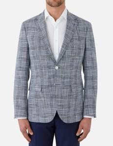 Picture of Dom Bagnato Navy White Checkered Blazer