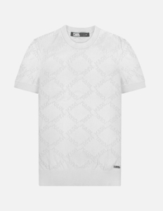 Picture of Karl Lagerfeld White Weave Knit Tee