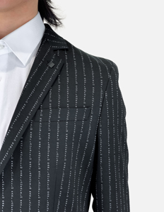 Picture of Karl Lagerfeld Logo Pinstripe Knit Jacket