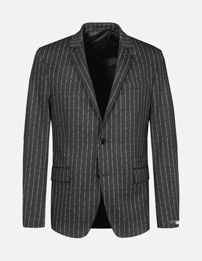 Picture of Karl Lagerfeld Logo Pinstripe Knit Jacket