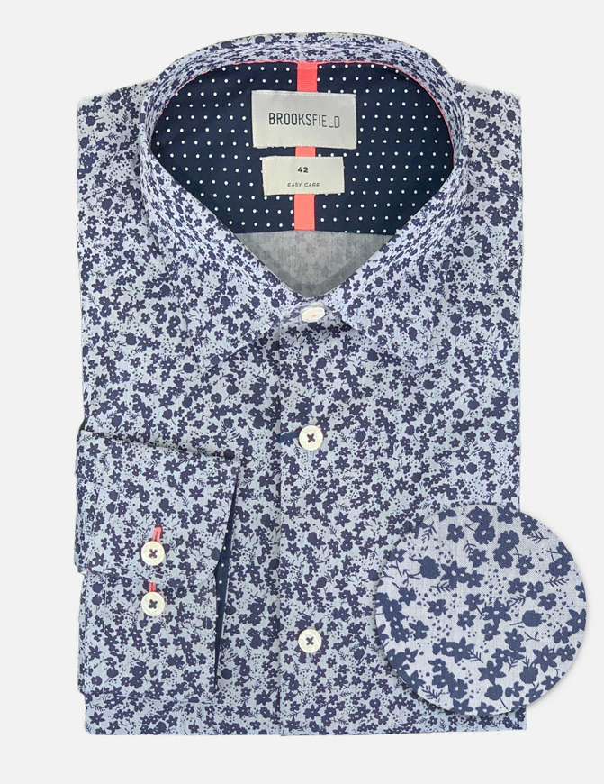 Picture of Brooksfield Floral Print Easy Care Regular Shirt