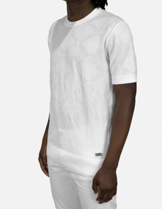 Picture of Karl Lagerfeld White Weave Knit Tee