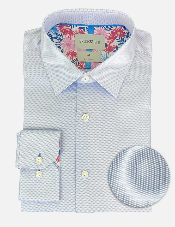 Picture of Brooksfield Blue Dots Dobby Easy Care Regular Shirt