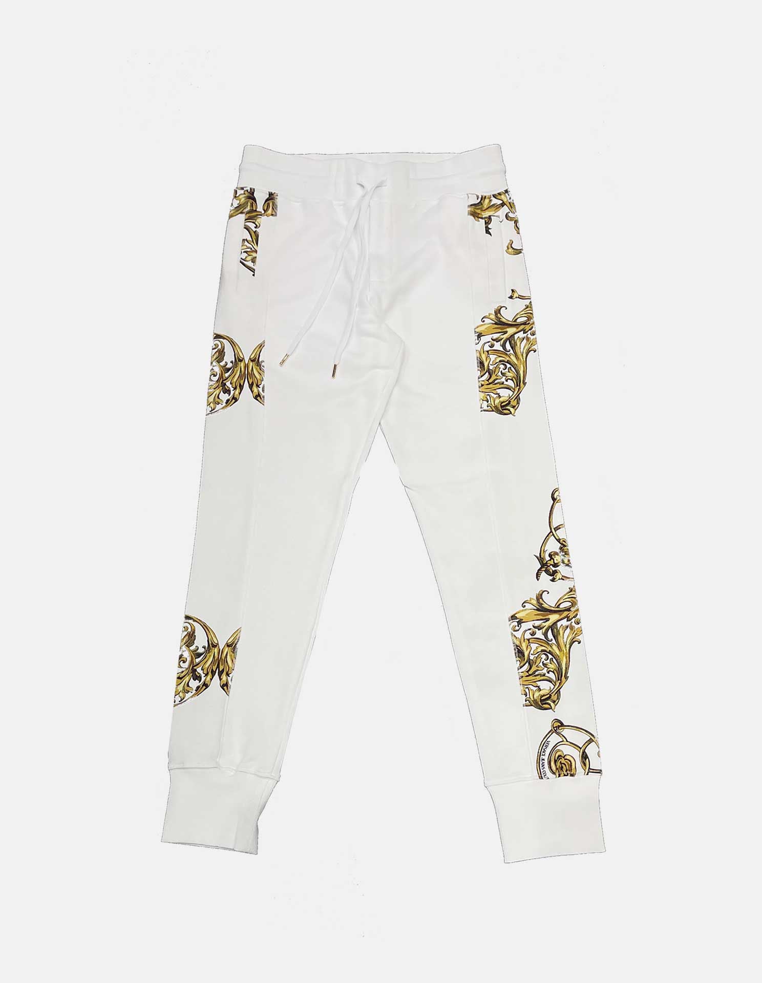 Versace Garland Baroque Side Panel White Trackpants – George Versace Garland Baroque Side Panel White Trackpants – George