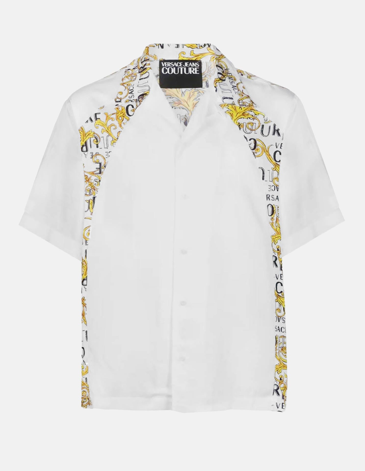 Versace White Baroque Contrast Short Sleeve Shirt | George