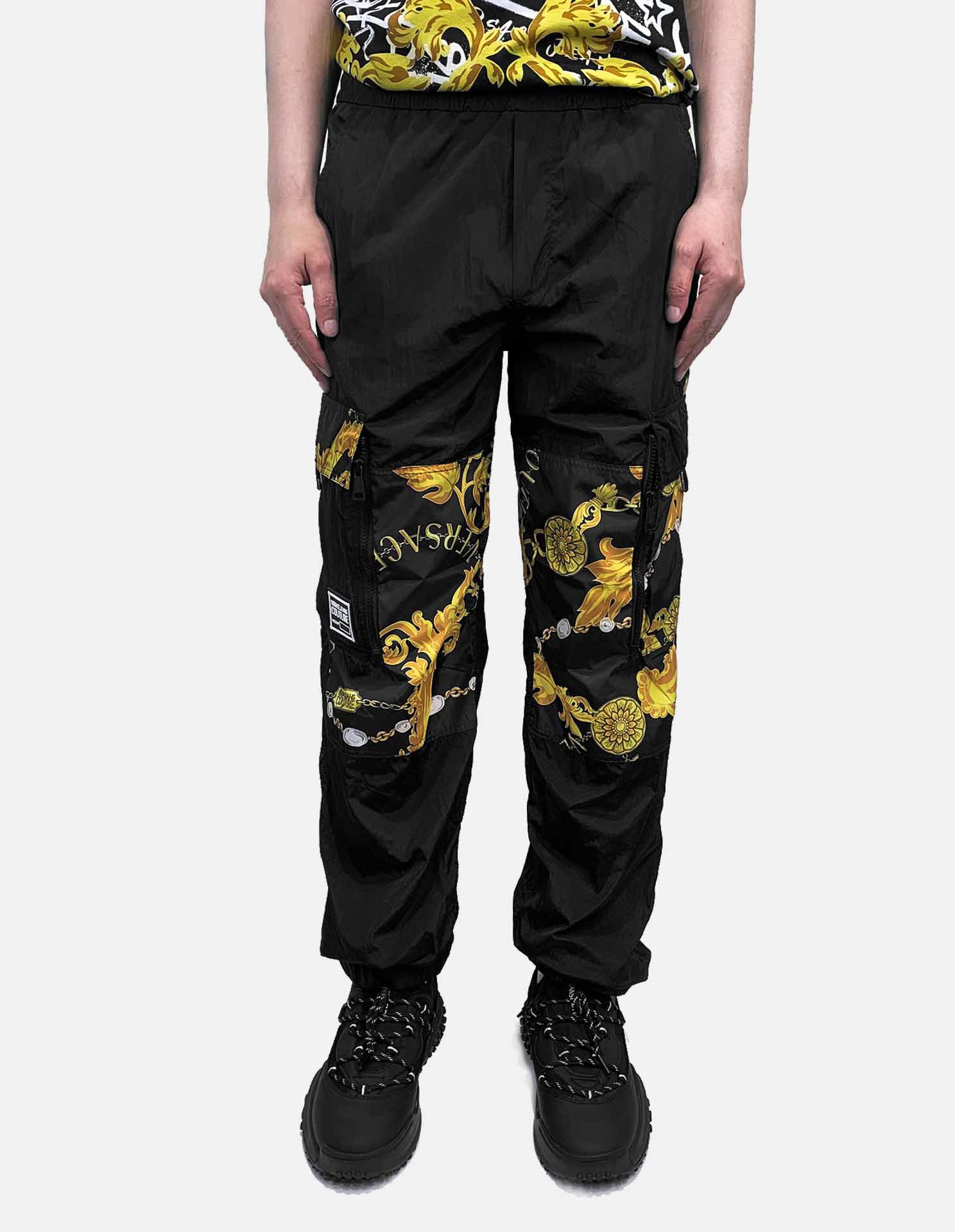 Versace Gold Nylon Baroque Cargo Pants | George Harrison