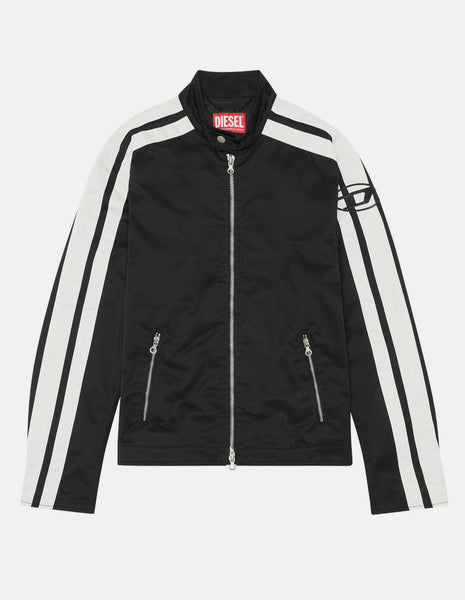 Diesel Black & White Canvas Biker Jacket - George Harrison