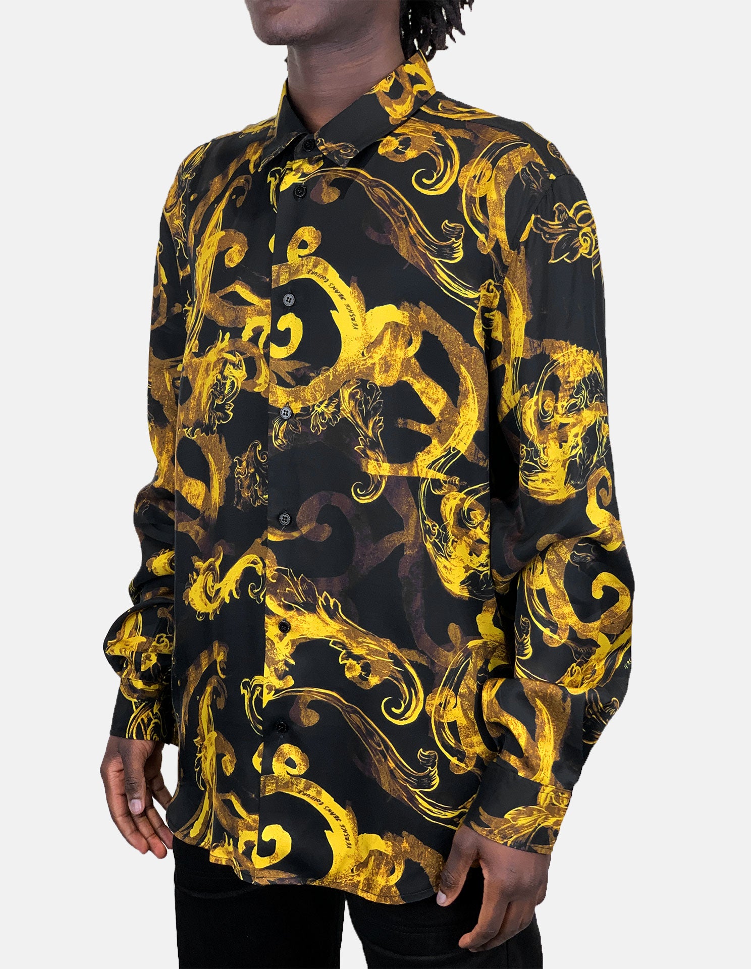 Watercolour Baroque Black Long Sleeve Shirt
