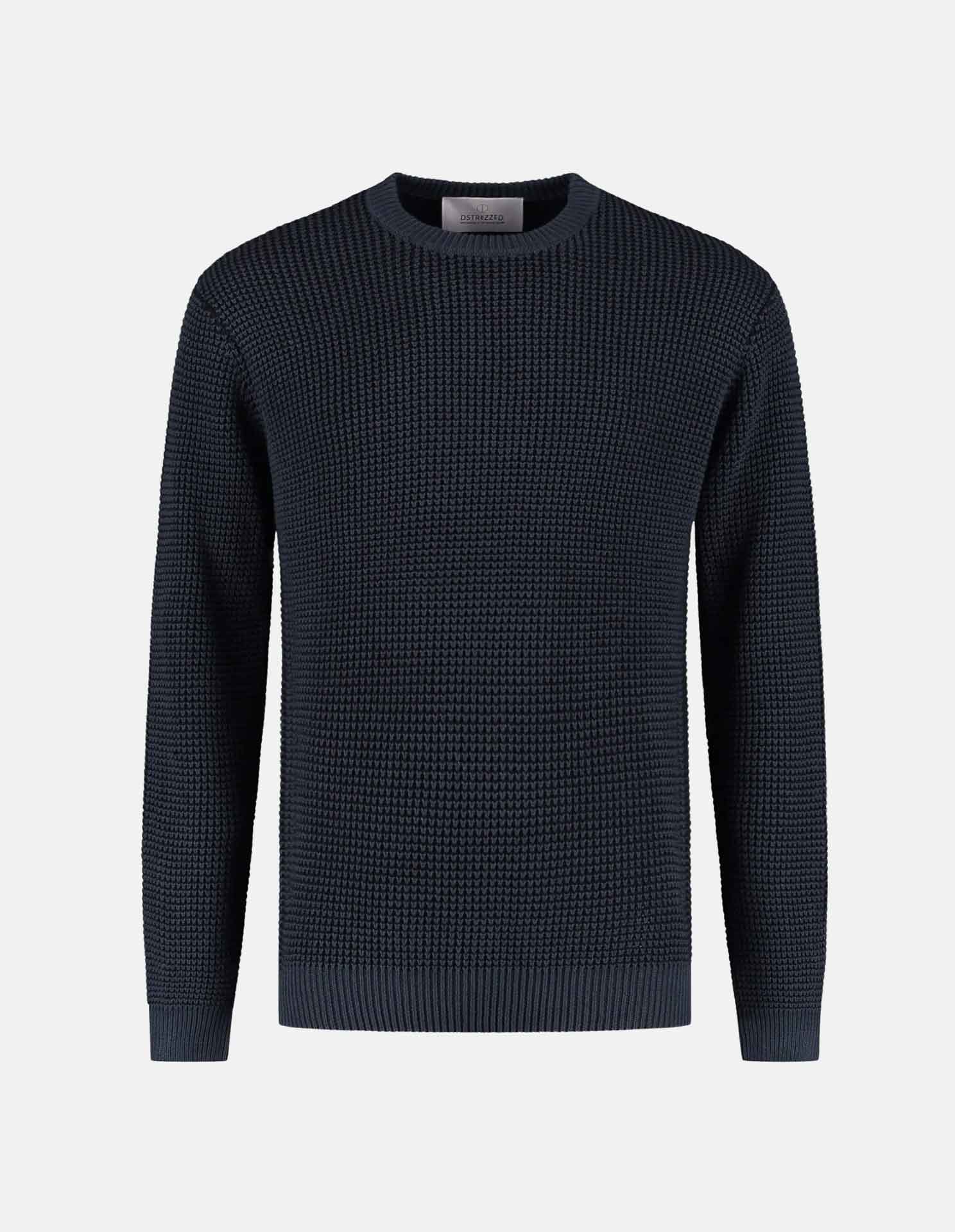 Navy Waffle Knit Sweater