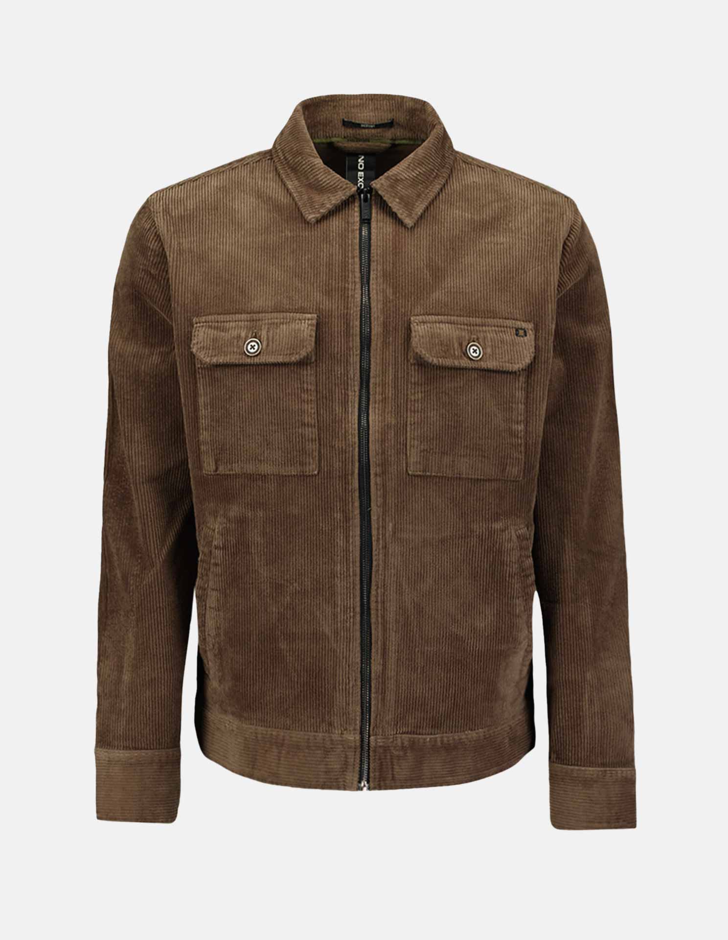 Taupe Corduroy Zip Over Jacket