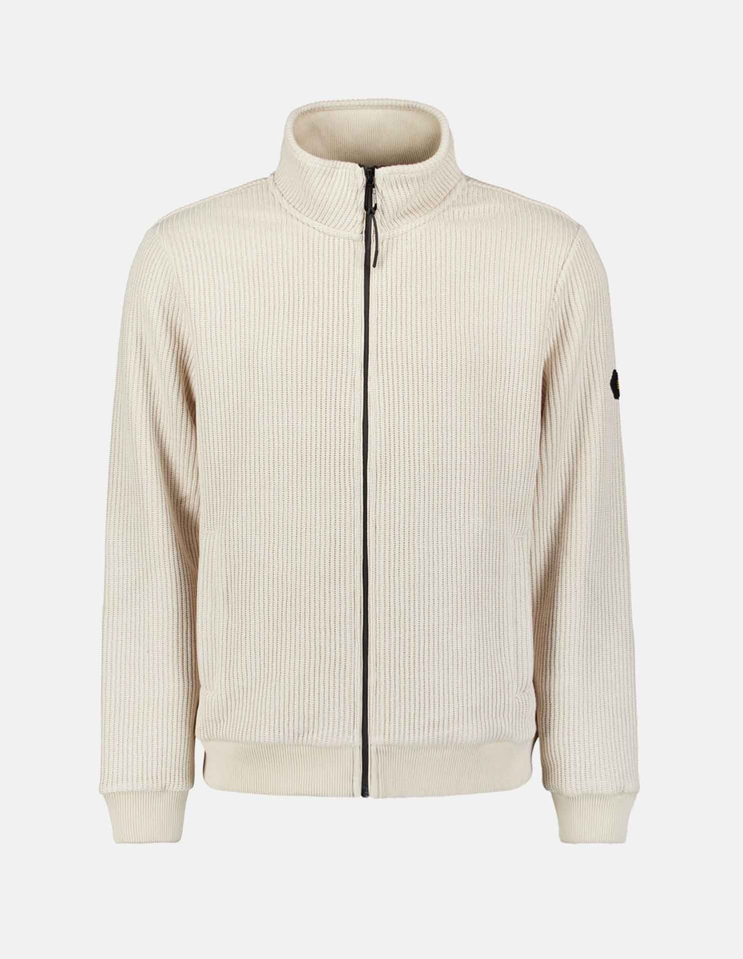 Cream Cable Knit Sweat Jacket