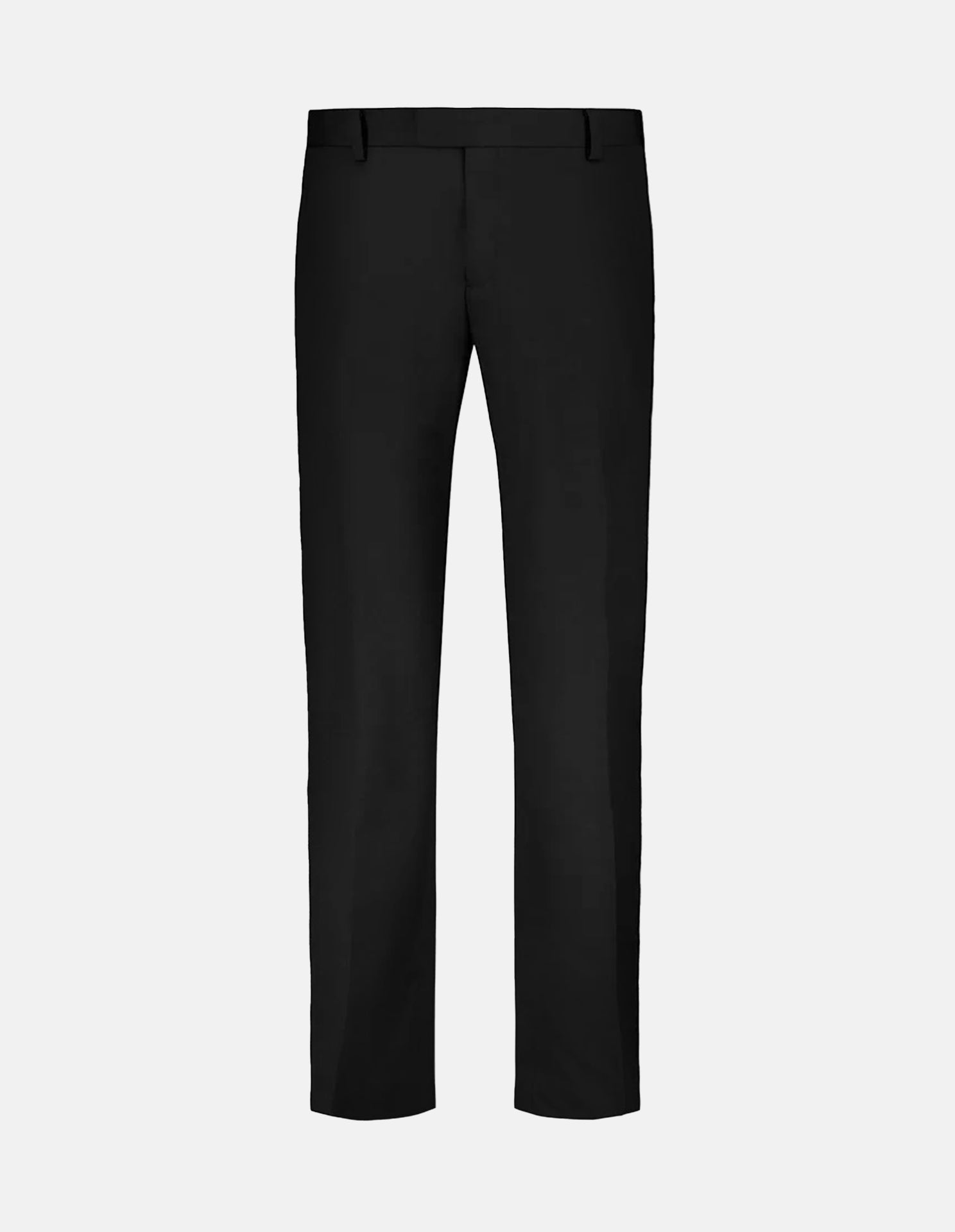 Black Wool Tailored Suit Trousers