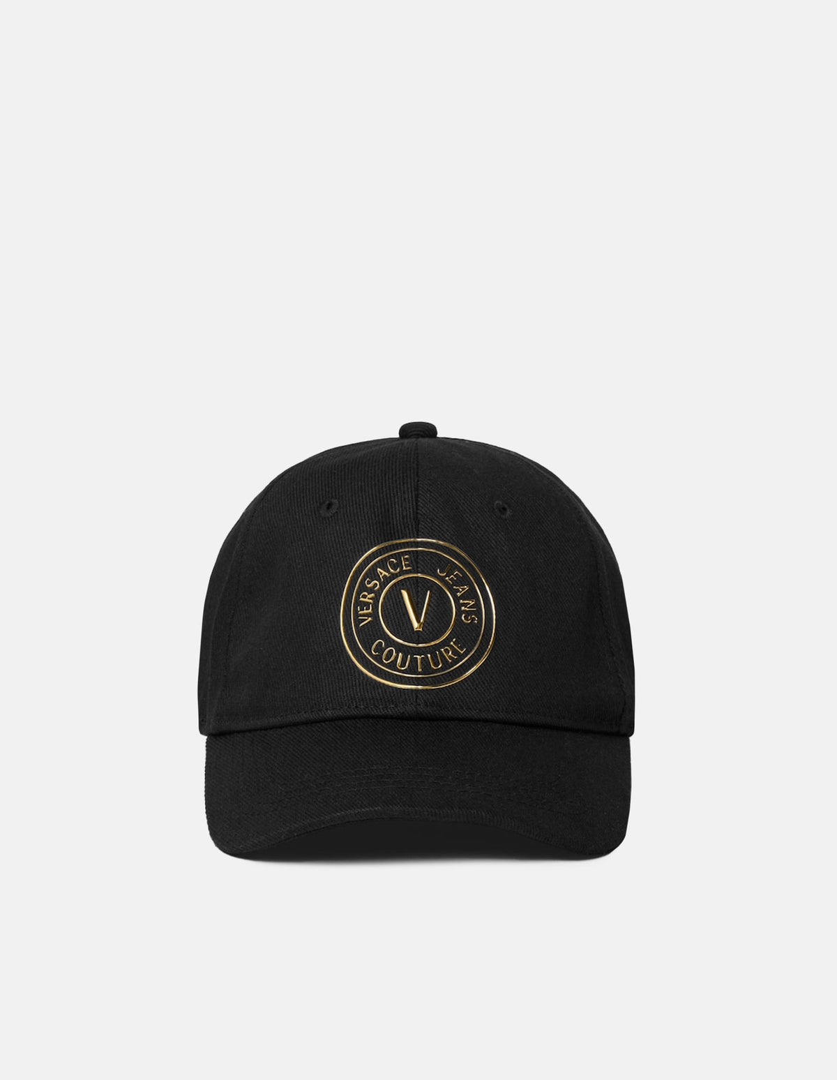 Black V-Emblem Logo Cap