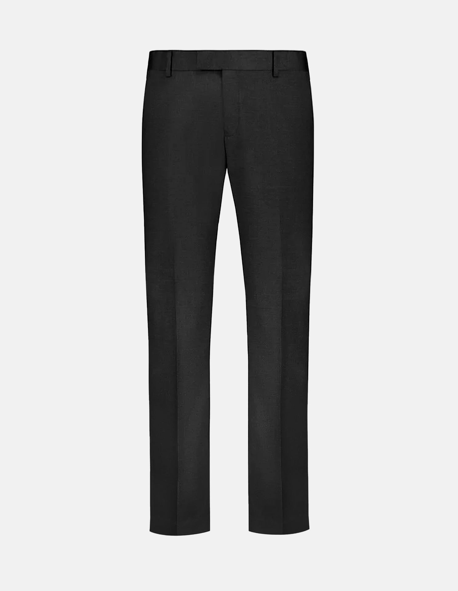 Charcoal Wool Tailored Suit Trousers