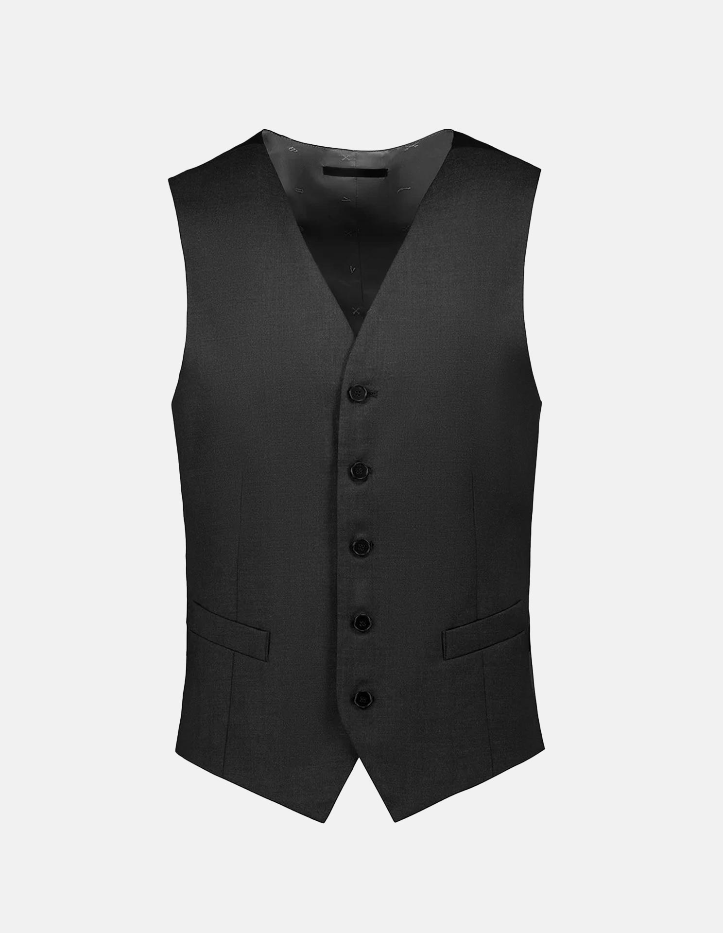 Charcoal Wool Tailored Suit Vest
