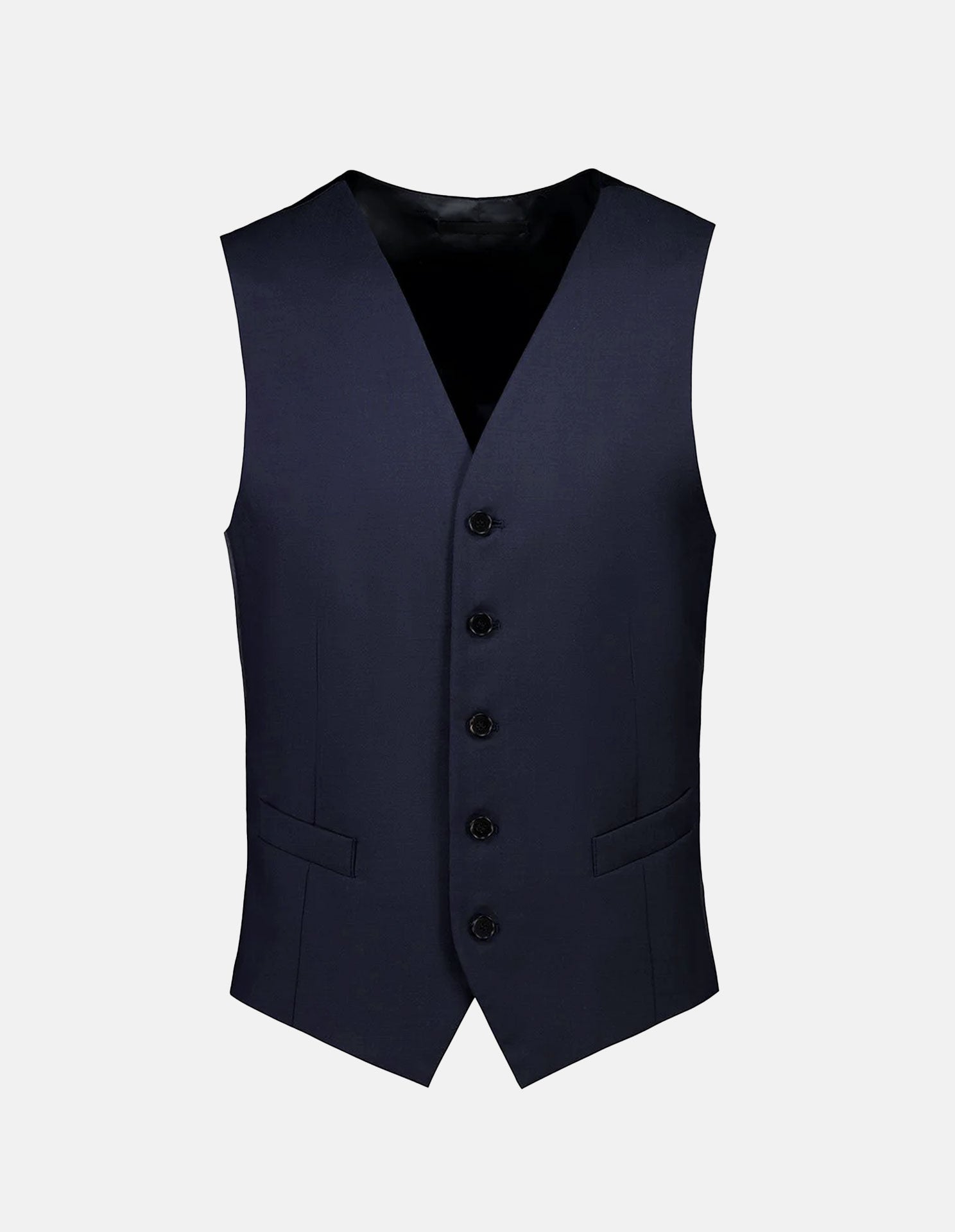 Navy Wool Tailored Suit Vest