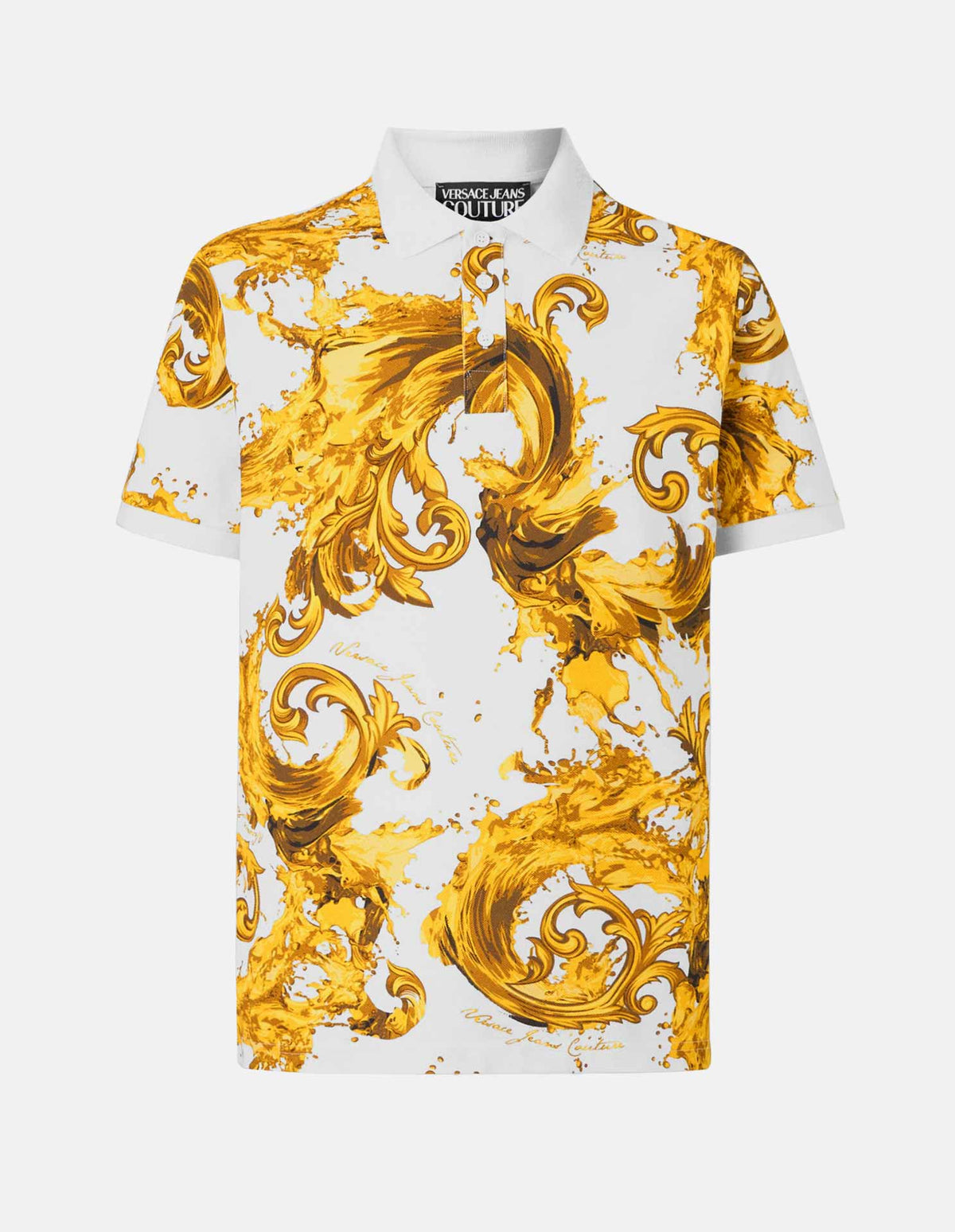 Gold Baroque Wave White Slim Polo