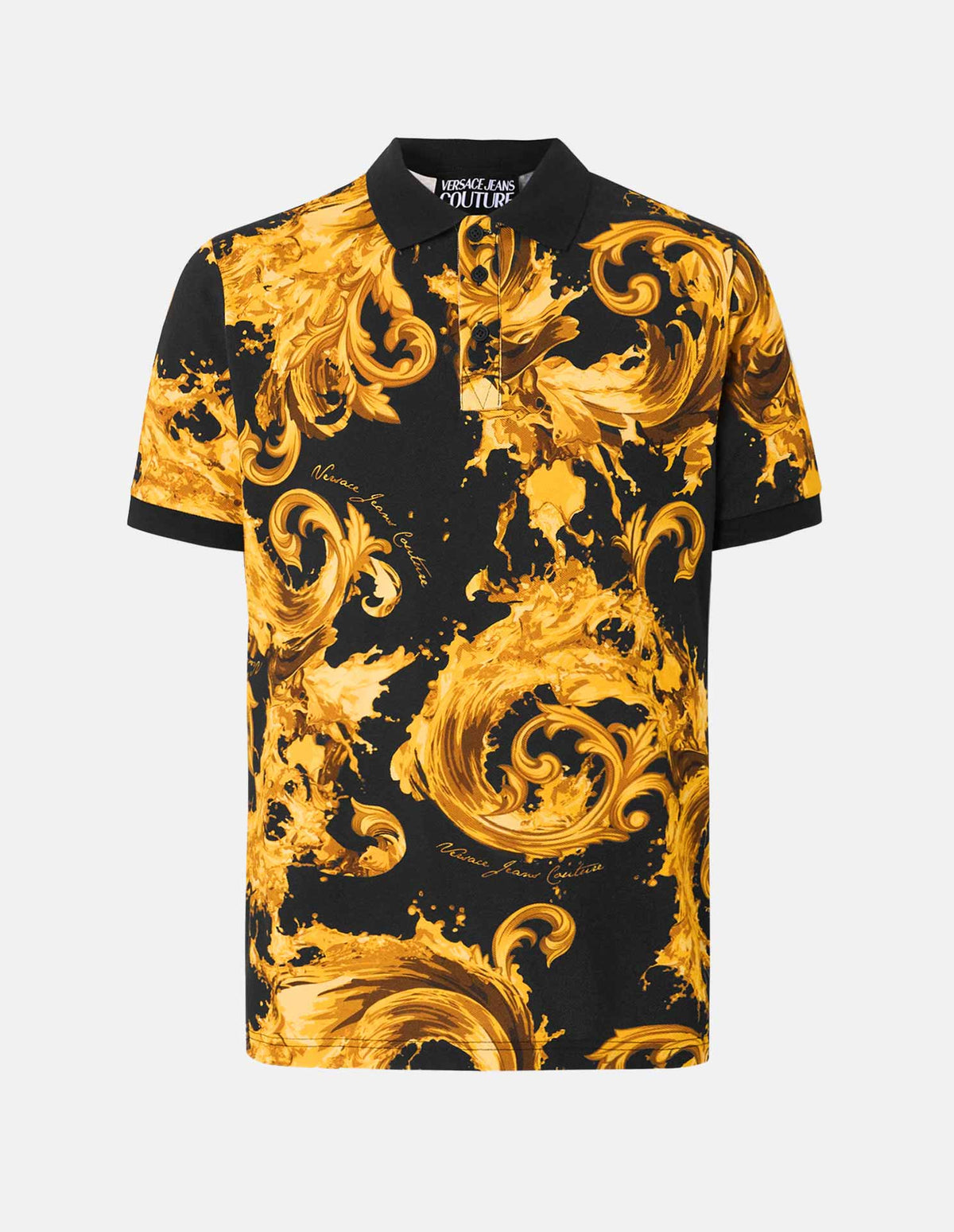 Gold Baroque Wave Black Slim Polo