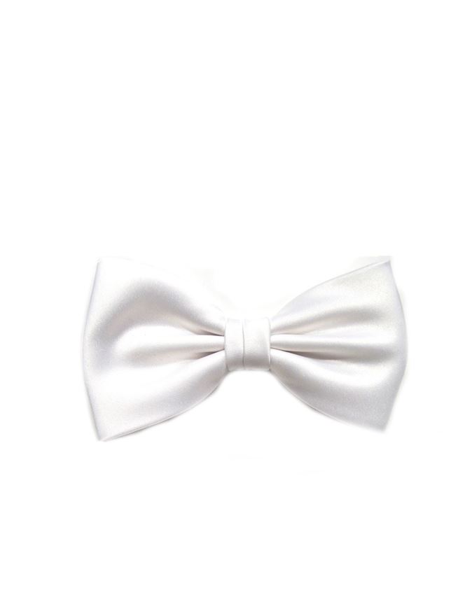 Picture of Hemley Pure White German Made Silk Bow Tie