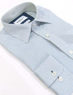 Picture of Brooksfield Teal Square Print Slim Shirt