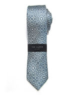 Picture of Ted Baker Geometric Woven Teal Skinny Silk Tie