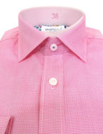 Picture of Brooksfield Pink Micro text Slim Shirt