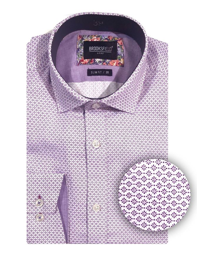 Picture of Brooksfield Purple Flower Dot Luxe Shirt