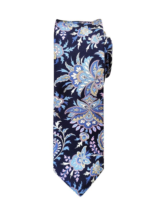 Picture of Hemley German Made Floral Paisley Skinny Silk Tie