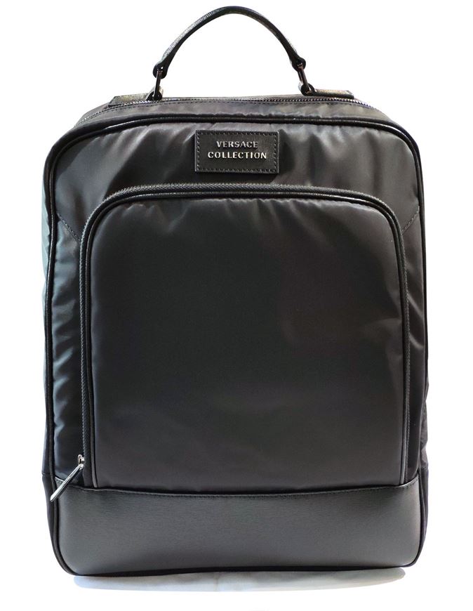Picture of Versace Collection Leather Laptop Backpack