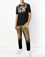 Picture of Versace Collection Gold Painted Stretch Jean
